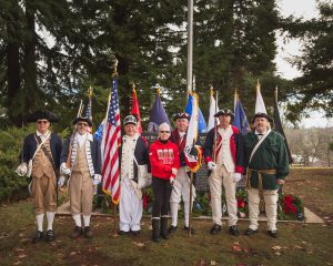 Gold Country Chapter Color Guard at the 2015 Wreaths Across America ceremony in Auburn, CA with WAA representative Paula Celick.